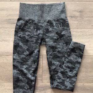 gymshark camo seamless black leggings